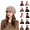 15# Camel, variant on Newsboy Hat Women Knit Crochet Flower Winter Beret Warm Beanie Cap Soft Vintage with Brim Fall Winter Fashion