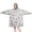 Cat and Fan White Pattern, variant on Wearable Blanket Hoodie,Cat and Fan White Pattern Oversized Sherpa Blanket Hoodie with Super Pockets,Super Warm Fuzzy Pullover for Women & Men