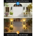 thumbnail image 2 of Lámpara de pared exterior SHIMR Dusk to Dawn, paquete de 2 unidades, color negro mate, 2 of 9