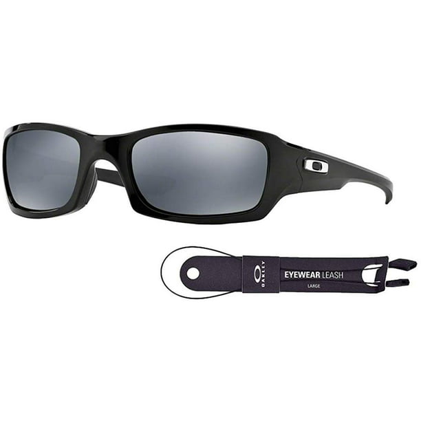 Oakley Fives Squared OO9238 923806 54M Polished Black/Black Iridium Polarized  Sunglasses For Men+BUNDLE with Oakley Accessory Leash Kit 