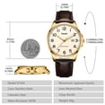thumbnail image 4 of Watch for Men Minimalist Ultra Thin Wrist Watch Waterproof Quartz Analog Watch with Leather Strap -Gift for Men, 4 of 7