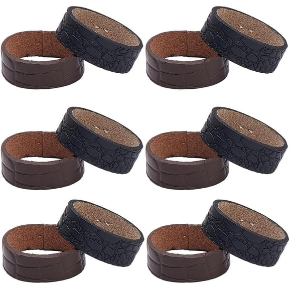 12Pcs 2 Colors Cowhide Belt Loop Keeper Leather Belt End Holder Retainer Tool Belt Band Replacement Fit for 1.38inch/35mm Wide Men Women Belt Straps Accessories Black Brown