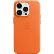 Apple - Coque arrière pour téléphone portable - avec MagSafe - cuir - orange - pour iPhone 14 Pro
