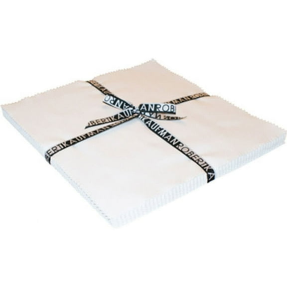 Robert Kaufman Kona Cotton Layer Cake Ten Squares 42 Snow  (Off White)