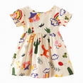 thumbnail image 1 of gdxvjhbj Robe Préado Robes Filles Robe Fille Tout-Petit Décontractée Fête Imprimé Robe Ligne A Robe d'Été 4T 5T (Blanc,4-5 Ans), 1 of 5