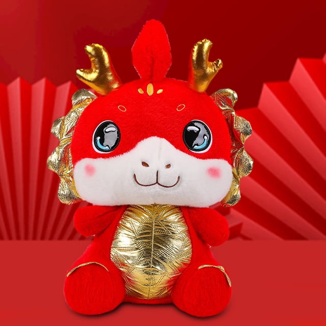 Decoración de año Nuevo Chino dragón Animal relleno adorno festivo dibujos animados Animal de peluche dragón juguete de peluche para decoración de