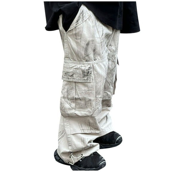 Atogsazn Toddler Boys Baggy Cargo Sweatpant Kids Casual Loose Fit Wide Leg Pant with Pocket Trouser Outfit 03-White 3-4 Years Fashion