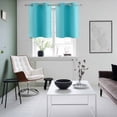 thumbnail image 4 of Teal Ombre Kitchen Curtains Small Short 39 Inch Length, Modern Abstract Art Farmhouse Gradient Grommet Top Bedroom Living Room Curtains, Light Filtering Cafe Curtain Drapes 2 Panels Set 55''x39'', 4 of 9