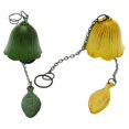 thumbnail image 1 of 2 Piezas De Hierro Fundido Campana Campanas Campanas De Viento Puerta Ventanas Colgante De Pared Decoración De Jardín - Verde Y Amarillo Zulema Carillón de viento japonés Furin, 1 of 8