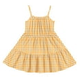 thumbnail image 6 of Abcomgle Summer Dress for Girls 7-8 Casual Spaghetti Strap Sleeveless Cami Dress Plaid A-Line Sundresses Tiered Swing Dresses for 6-14 Years,Orange, 6 of 6