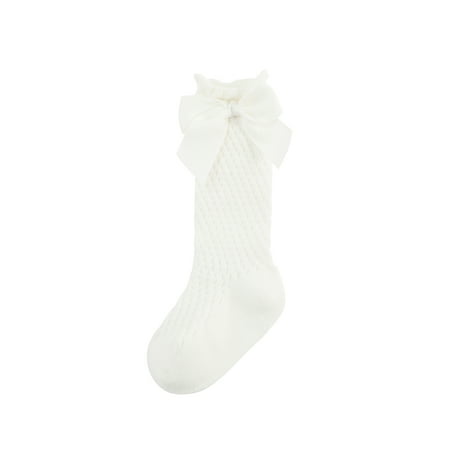 

SHIBAOZI Baby Kids Girls Socks Cute Bowknot Decoration Soft Thin Middle-Length Sweet Socks