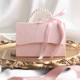 thumbnail image 2 of KAKOWELY 2 cajas de regalo exquisitas para ramo de flores, envoltorio de papel con cadena de perlas., 2 of 5