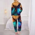 thumbnail image 3 of Bingfone Womens Pajama Sets Vibrant Rainbow Butterfly A Print,Long Sleeve Loungewear Pajamas Set-Large, 3 of 8