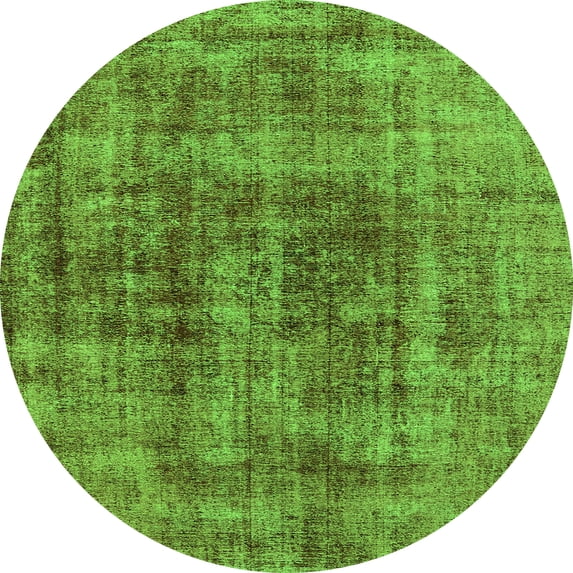 Ahgly Company Indoor Round Oriental Green Industrial Area Rugs, 8' Round