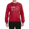 thumbnail image 2 of Wild Bobby, Faith.Hope.Love Heart Beat, Inspirational/Christian, Unisex Crewneck Graphic Sweatshirt, Red, X-Large, 2 of 4