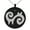 Black, variant on Stainless Steel Aztec Energy Rune Engraved Small Medallion Circle Charm Pendant Necklace