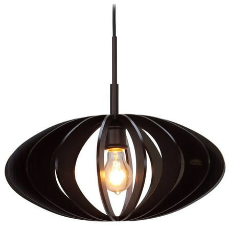 

Woodbridge Lighting Fins Aquatech 1-Light Wood Foyer Pendant in Wenge/Bronze