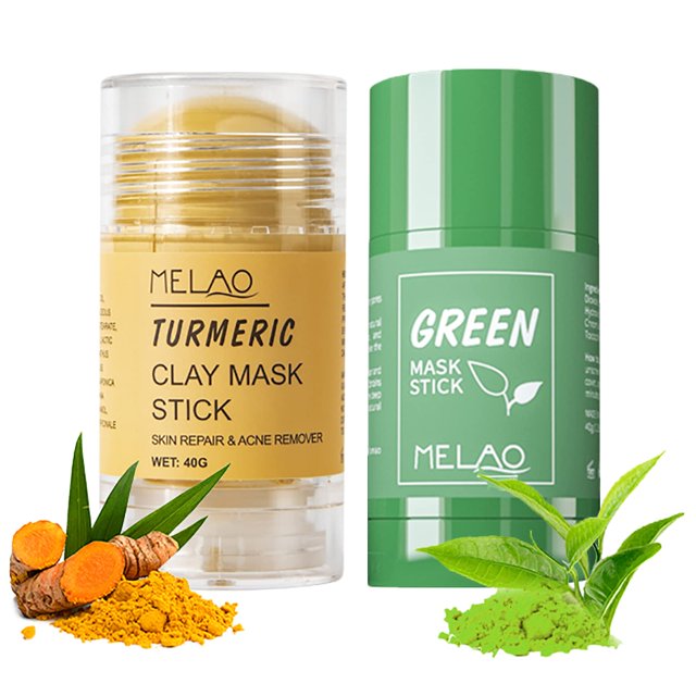 Paquete de 2 mascarillas de limpieza de té verde y mascarilla de arcilla de cúrcuma, mascarilla de té verde de limpieza profunda para removedor de espinillas oso de fresa Hogar