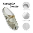 thumbnail image 5 of Xecao Elegant Ivory Flower Print Cotton Slippers Fuzzy Warm Cozy Slippers Non Slip House Slippers For Indoor Outdoor Cotton Slippers House Slippers-37/38, 5 of 7