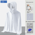 thumbnail image 4 of 50 prendas de protección solar de seda helada para exteriores, para hombre y mujer, protección UV de verano, camisa abierta, abrigo ligero de protección solar para pesca, 4 of 5