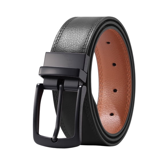 AWAYTR Men's Reversible Leather Ratchet Dress Belt for Casual and Business Wear