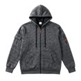thumbnail image 3 of FENGYOU Mens Heavyweight Fleece Lined Zip Up Hoodie Loose Fit Hooded Sweatshirt Multi Pocket Casual Jacket Outerwear Dark Gray L, 3 of 7