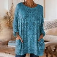 thumbnail image 2 of Long Sleeve Shirts for Women Pocketed Long Sleeve Casual Legging Match Work Blouse Womens Shirts Dressy Casual Blue L, 2 of 5