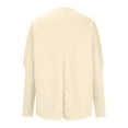 thumbnail image 3 of Besolor Womens Spring Fall Tunic Tops Ladies Crewneck Long Sleeve T-Shirt Casual Solid Color Spring Fall Going out Blouse, 3 of 5
