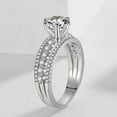 thumbnail image 5 of 1.5ct Round Cut AAA Cz Band Women's 925 Silver Engagement Wedding Ring Size 4-9, 5 of 5