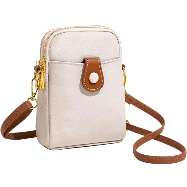 Bolso bandolera pequeño para mujer, bolso bandolera para mujer, bolso bandolera para mujer, bolso pequeño para teléfono móvil, bolso para colgar de piel, color negro, apto para teléfonos de menos de