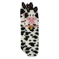 thumbnail image 3 of MeMoi Women's Plush Cow-Themed Embellished Crew-Length Lounge Sock - Womens - Female, One Size, Black-White, 3 of 3