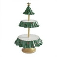 thumbnail image 1 of Christmas Snack Display Stand Rack Double Layers Resin Tree Shape Cupcake Holder Dessert New Year Serving Bowl Table, 1 of 7