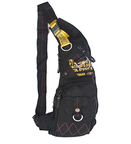 Black Innturt Nylon Sling Bag Backpack Shoulder Messenger Large 