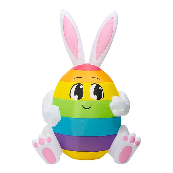 Decorr 59" Easter Inflatables Outdoor Decoration Colorful Egg with Bunny Ears, Easter Decorations, Blow Up Yard Decoration for Lawn Garden Holiday Party
