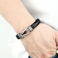 thumbnail image 3 of Bracelet with Strong Magnetic Clasp, Adjustable Stainless Steel Punk Style Bracelet for Men Women - Black/Brown, 3 of 7