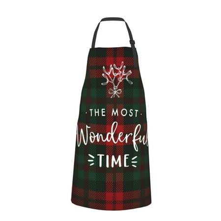 

Bingfone Wonderful Time Christmas Apron Gifts For Men Women Professional Grade Chef Apron For Kitchen Bbq & Grill