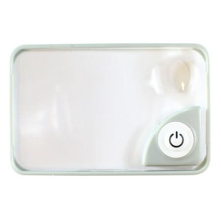 1.5x/4x Credit Card Size "Biscuit" Gray Illuminated Magnifier (Lumagny: MP-13948) - Walmart.com