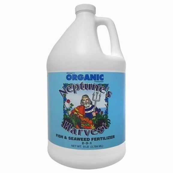 Neptunes Harvest 142 oz Blue Label Gallon Fish Seaweed Blend Fertilizer - Pack of 4