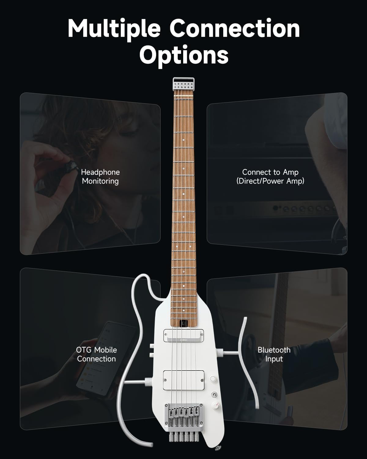 Donner HUSH X PRO Electric Guitar Kit - Smart Travel Guitar with