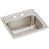 Elkay Lr1716 Lustertone 17" Drop In Single Basin Stainless Steel Kitchen Sink - 2 Faucet