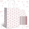 thumbnail image 3 of Pink Bow Gift Bag Paper Bag Holiday Favor Tote Bag Mother's Day Gift Packaging, 3 of 4