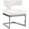 thumbnail image 1 of Meridian Furniture Alexandra White Vegan Leather Dining Chair, 1 of 6