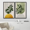 thumbnail image 3 of IDEA4WALL Framed Canvas Print Wall Art Set Mid-Century Geometric Plant Leaf Nature Wilderness Illustrations Modern Art Rustic Decorative for Living Room, Bedroom, OfficeL - 16"x24"x2 Black, 3 of 5