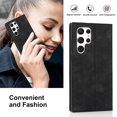 thumbnail image 4 of TECH CIRCLE Samsung S22 Ultra Wallet Case, RFID Blocking Credit Card Holder PU Leather Magnetic Flip Stand Case for Samsung Galaxy S22 Ultra,Black, 4 of 10