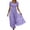 *Purple, variant on ClodeEU Women's Square Neck Puff Short Sleeve Smocked High Waist Tiered Ruffle Maxi Dress,Summer Flowy Casual Textured Dress Blue,Women's Plus L