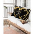 thumbnail image 6 of Waterproof Outdoor Throw Pillows with Inserts 16"x16" Set of 2, Black Gold Marble Soft Decorative Pillowcases for Couch Bedroom, Modern Geometric Textured Pillow Covers for Sofa Living Room, 6 of 7