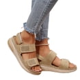 thumbnail image 4 of EKVAHL Women's Orthopedic Platform Sandals, Double Strap Backstrap Walking Shoes, Arch Support Cushioned Summer Outdoor Slides Brown, 4 of 5