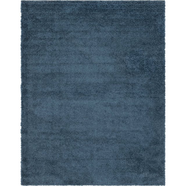 Unique Loom Davos Collection Modern Luxuriously Soft & Cozy Shag Area Rug, 10' 0 x 13' 0 Rectangular, Marine Blue