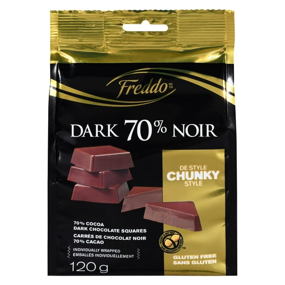 Freddo Chunky Dark Chocolate 70% cocoa Squares 120g, 120g