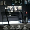 thumbnail image 6 of Gymax 47'' Gaming Desk Z-Shaped Computer Office Table w/ Gaming Handle Rack Black, 6 of 10